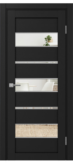 Межкомнатная дверь Турин_526АППmax.122 молдинг алюм.хром.40  Антрацит