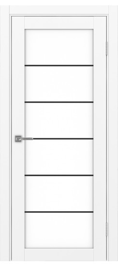 Межкомнатная дверь Турин_501АСС.2 молдинг алюм.чёрн.30  Белый снежный