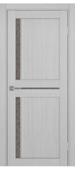 Межкомнатная дверь Турин_523АПС.221 молдинг алюм.хром.60  Дуб серый FL