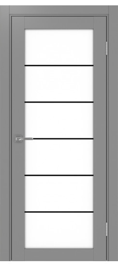 Межкомнатная дверь Турин_501АСС.2 молдинг алюм.чёрн.30  Серый