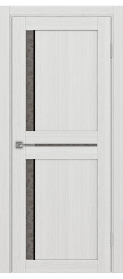 Межкомнатная дверь Турин_523АПС.221 молдинг алюм.чёрн.60  Ясень серебристый