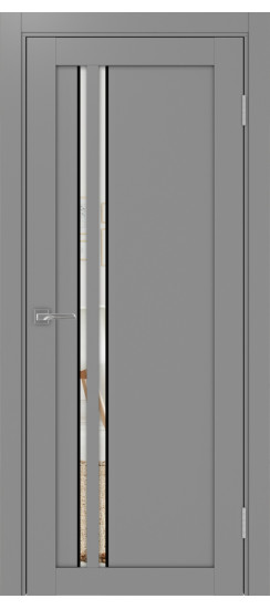 Межкомнатная дверь Турин_525АПС.121 молдинг алюм.чёрн.60  Серый