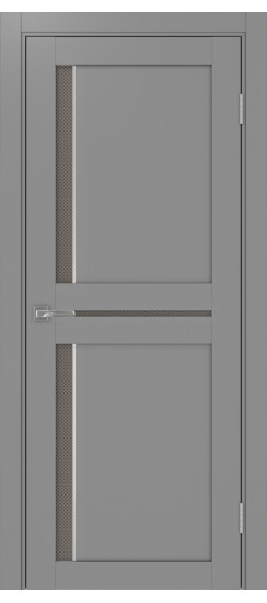Межкомнатная дверь Турин_523АПС.221 молдинг алюм.хром.60  Серый