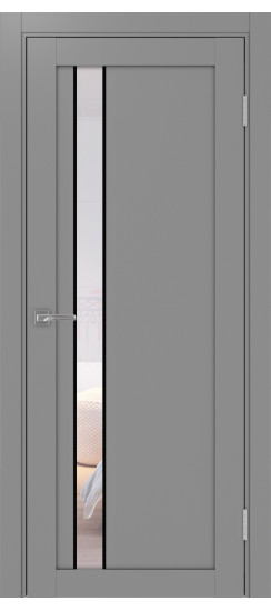Межкомнатная дверь Турин_528AПС.121 молдинг алюм.чёрн.60  Серый