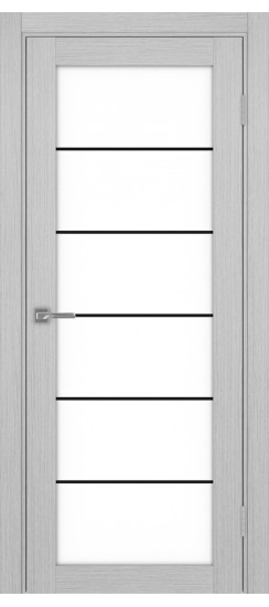 Межкомнатная дверь Турин_501АСС.2 молдинг алюм.чёрн.30  Дуб серый FL