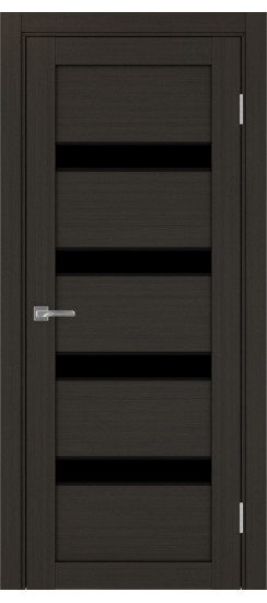 Межкомнатная дверь Турин_505AПC.12 молдинг алюм.чёрн.30  Венге FL