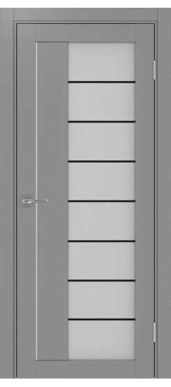 Межкомнатная дверь Турин_524АСС.22 молдинг алюм.чёрн.60  Серый