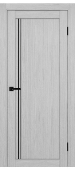 Межкомнатная дверь Турин_566АПП.111 молдинг алюм.чёрн.35  Дуб серый FL