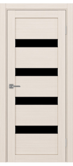 Межкомнатная дверь Турин_505AПC.12 молдинг алюм.чёрн.30  Ясень перламутровый