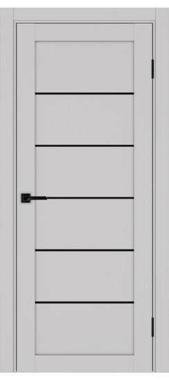 Межкомнатная дверь Турин_501AПП.1 молдинг алюм.чёрн.30  Пепельный
