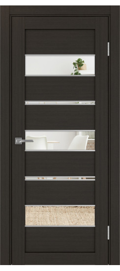 Межкомнатная дверь Турин_526АППmax.122 молдинг алюм.хром.40  Венге FL