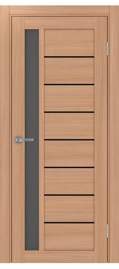 Межкомнатная дверь Турин_554АПП.21 молдинг алюм.чёрн.60  Ясень тёмный