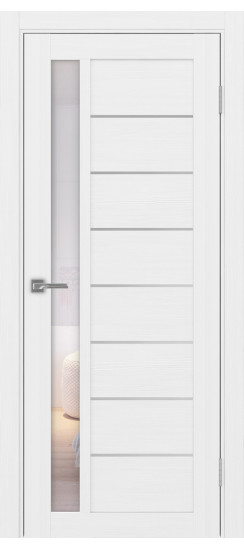 Межкомнатная дверь Турин_554АПП.21 молдинг алюм.хром.60  Белый лёд