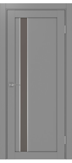Межкомнатная дверь Турин_528AПС.121 молдинг алюм.хром.60  Серый