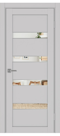 Межкомнатная дверь Турин_505AПC.12 молдинг алюм.хром.30  Пепельный