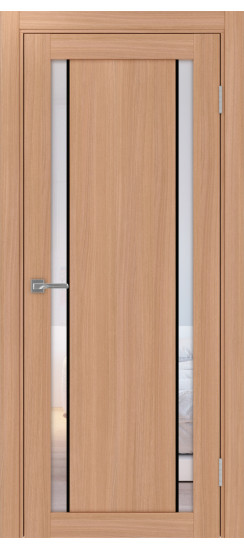 Межкомнатная дверь Турин_522АПС.212 молдинг алюм.чёрн.60  Ясень тёмный