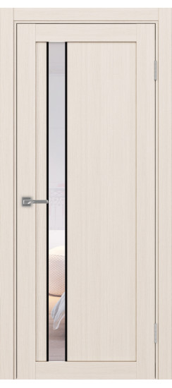 Межкомнатная дверь Турин_528AПС.121 молдинг алюм.чёрн.60  Ясень перламутровый