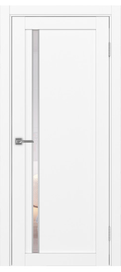 Межкомнатная дверь Турин_527АПС.121 молдинг алюм.хром.35  Белый снежный