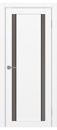 Межкомнатная дверь Турин_522АПС.212 молдинг алюм.чёрн.60  Белый снежный