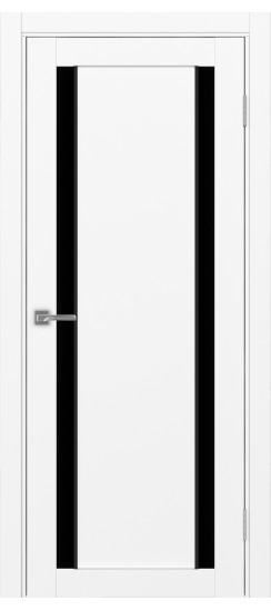 Межкомнатная дверь Турин_522AПП.212 молдинг алюм.чёрн.60  Белый снежный