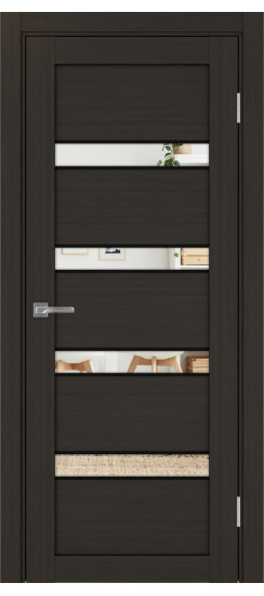 Межкомнатная дверь Турин_505AПC.12 молдинг алюм.чёрн.30  Венге FL