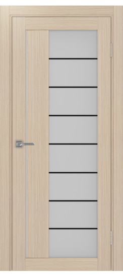 Межкомнатная дверь Турин_524АСС.22 молдинг алюм.чёрн.60  Дуб беленый FL