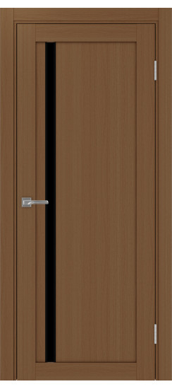 Межкомнатная дверь Турин_527АПС.121 молдинг алюм.чёрн.35  Орех NL