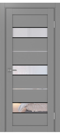 Межкомнатная дверь Турин_526АПС.122 молдинг алюм.чёрн.40  Серый