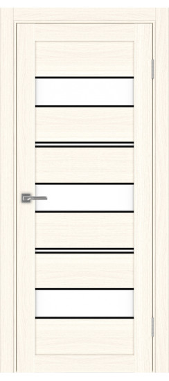 Межкомнатная дверь Турин_526АППmax.122 молдинг алюм.чёрн.40  Ясень светлый