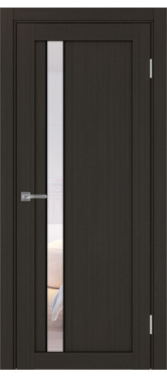 Межкомнатная дверь Турин_528AПС.121 молдинг алюм.чёрн.60  Венге FL