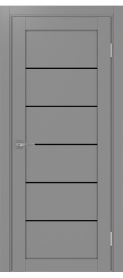 Межкомнатная дверь Турин_501AПП.1 молдинг алюм.чёрн.30  Серый