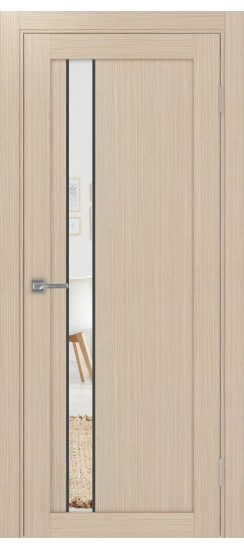 Межкомнатная дверь Турин_528AПП.121 молдинг алюм.чёрн.60  Дуб беленый FL