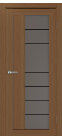 Межкомнатная дверь Турин_524АСС.22 молдинг алюм.чёрн.60  Орех NL