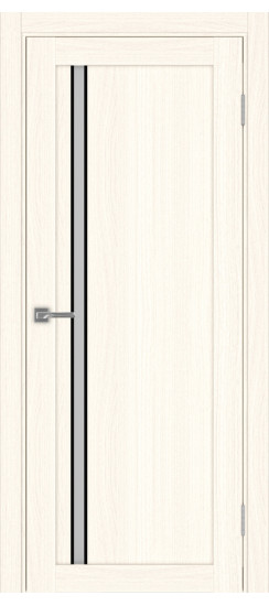 Межкомнатная дверь Турин_527АПС.121 молдинг алюм.чёрн.35  Ясень светлый