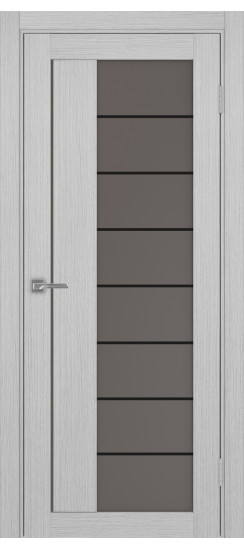 Межкомнатная дверь Турин_524АСС.22 молдинг алюм.чёрн.60  Дуб серый FL
