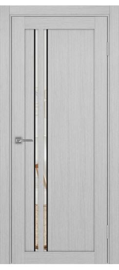 Межкомнатная дверь Турин_525АПС.121 молдинг алюм.чёрн.60  Дуб серый FL