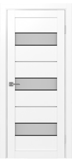 Межкомнатная дверь Турин_526АПС.122 молдинг алюм.чёрн.40  Белый снежный