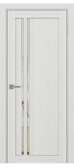 Межкомнатная дверь Турин_525АПС.121 молдинг алюм.хром.60  Ясень серебристый