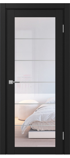 Межкомнатная дверь Турин_501АСС.2 молдинг алюм.хром.30  Антрацит