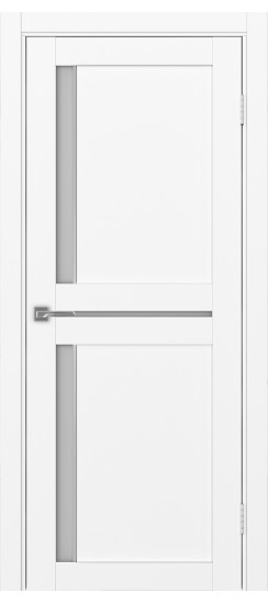 Межкомнатная дверь Турин_523АПС.221 молдинг алюм.хром.60  Белый снежный