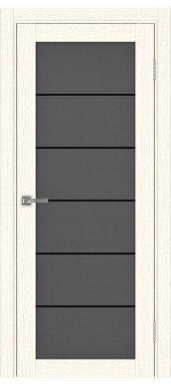 Межкомнатная дверь Турин_501АСС.2 молдинг алюм.чёрн.30  Ясень светлый