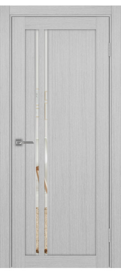 Межкомнатная дверь Турин_525АПС.121 молдинг алюм.хром.60  Дуб серый FL