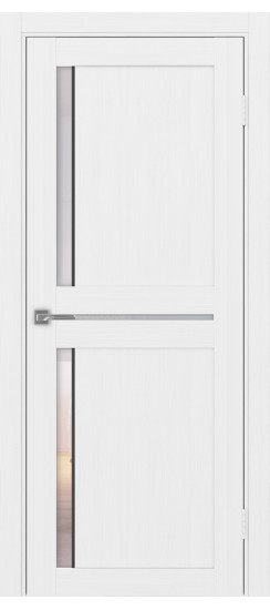 Межкомнатная дверь Турин_523АПС.221 молдинг алюм.чёрн.60  Белый лёд