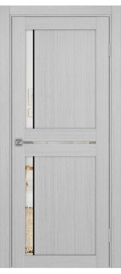 Межкомнатная дверь Турин_523АПП.221 молдинг алюм.чёрн.60  Дуб серый FL