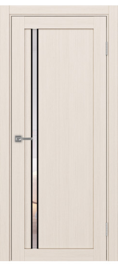 Межкомнатная дверь Турин_527АПС.121 молдинг алюм.чёрн.35  Ясень перламутровый