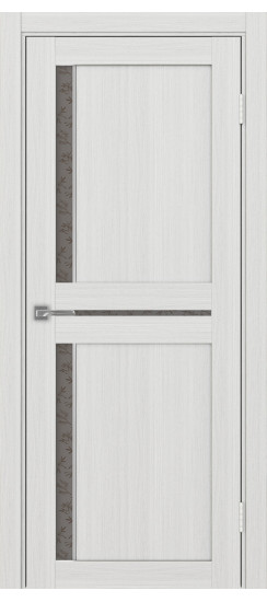 Межкомнатная дверь Турин_523АПС.221 молдинг алюм.хром.60  Ясень серебристый