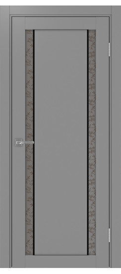 Межкомнатная дверь Турин_522АПС.212 молдинг алюм.чёрн.60  Серый