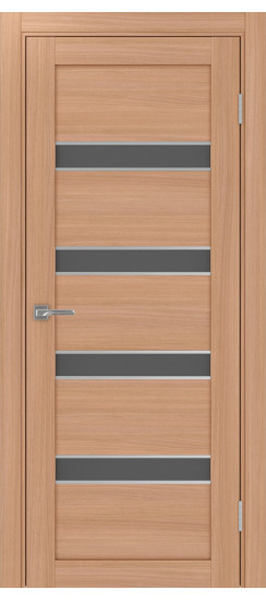 Межкомнатная дверь Турин_505AПC.12 молдинг алюм.хром.30  Ясень тёмный