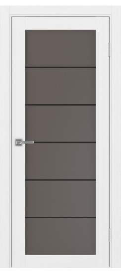 Межкомнатная дверь Турин_501АСС.2 молдинг алюм.чёрн.30  Белый лёд