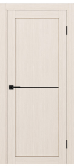 Межкомнатная дверь Турин_502АПП.11 молдинг алюм.чёрн.35  Ясень перламутровый